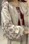 Grey embroidered dress Flower of fern